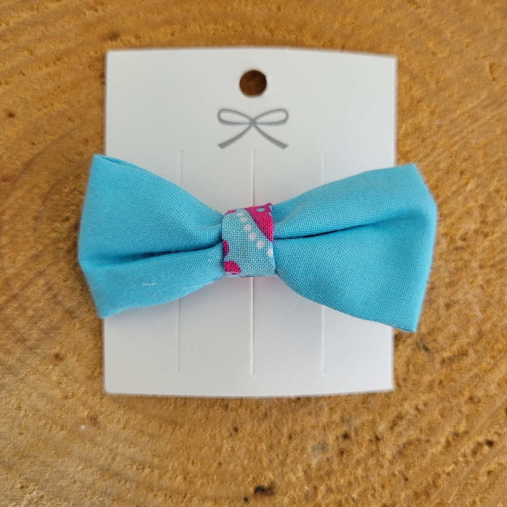 Blue fabric Bow Hair Clip for Kids